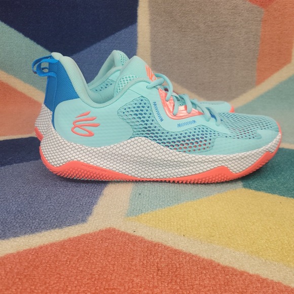 Under Armour Curry HOVR Splash 3 Basketball Shoes Blue Surf 3026899-300 Mens 7 - Picture 6 of 9